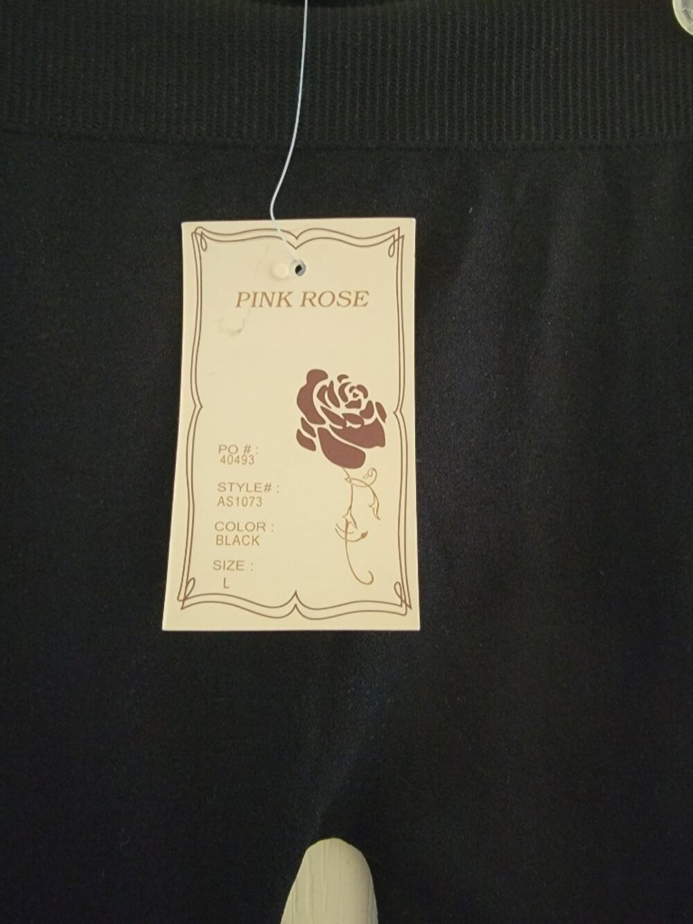 PINK ROSE BLACK CAPRI LEGGING - Picture 6 of 8